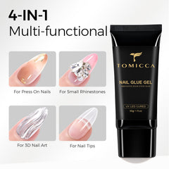 TOMICCA pointed nozzle close-up allowing precise glue placement and no mess