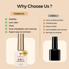 TOMICCA in-use applying press-on nails for quick salon results