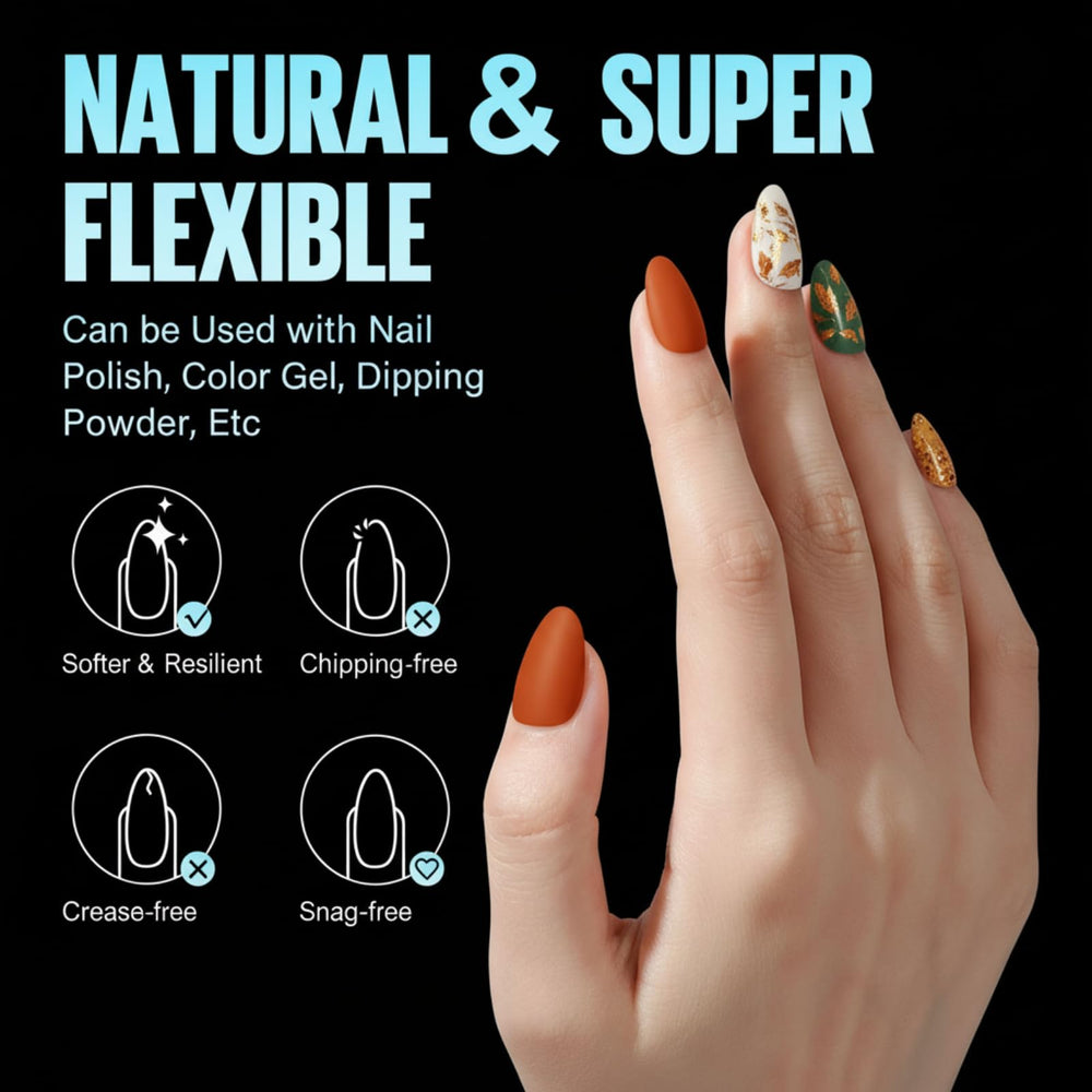 TOMICCA press-on in-use application illustrating easy, salon-style results at home