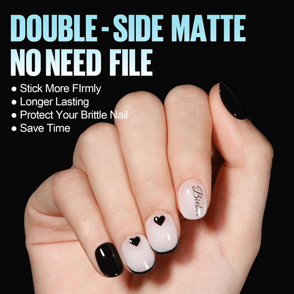 TOMICCA size comparison on hand showing fit across nail beds
