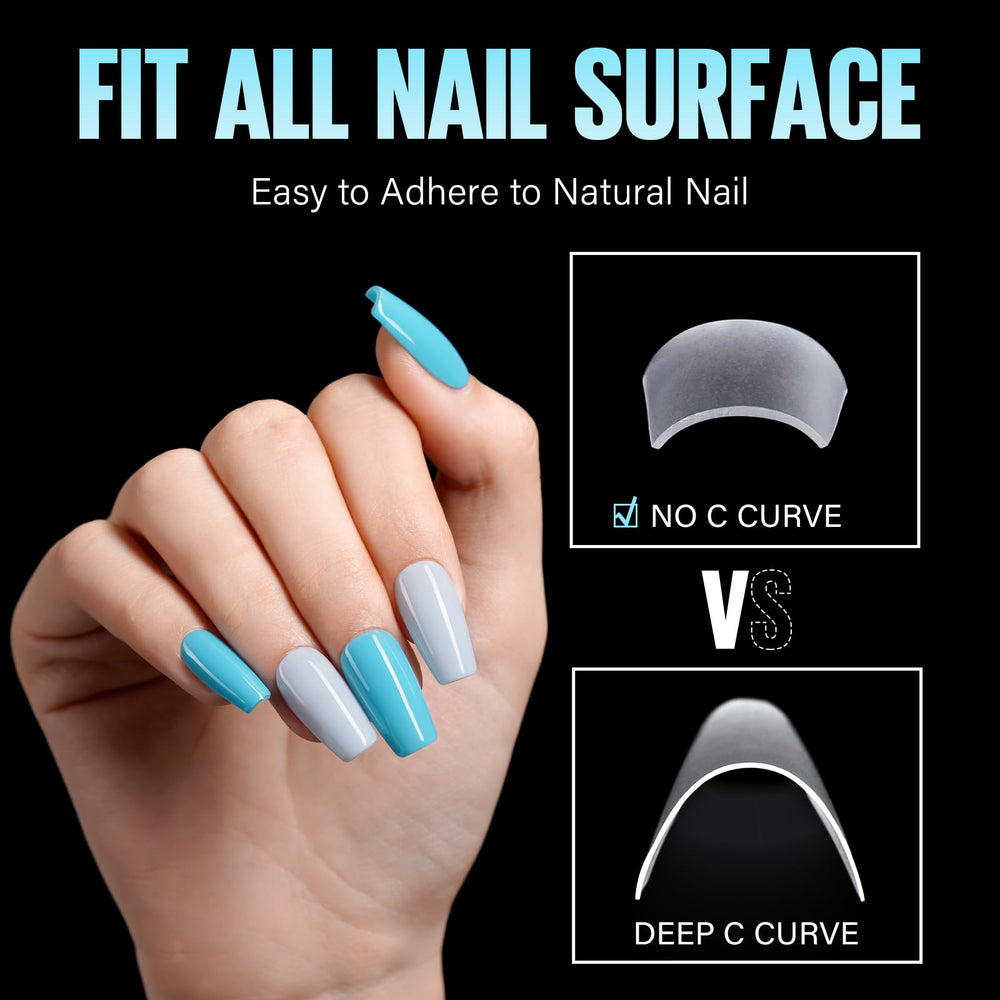 TOMICCA close-up of matte tip texture for better polish adhesion