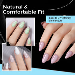 TOMICCA short almond finish on hands in wedding setting for polished look