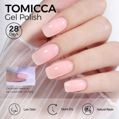 TOMICCA wide-angle brush applying smooth streak-free color benefit