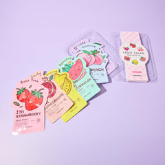 TONYMOLY sheet mask applied on a model demonstrating quick hydration and glow