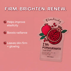 TONYMOLY close-up of sheet mask soaked in serum illustrating rich hydration benefit