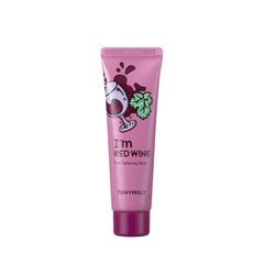 TONYMOLY red wine pore tightening mask jar open highlighting concentrated formula