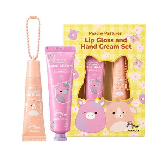TONYMOLY front packaging showing Squishmallows characters and gift-ready presentation