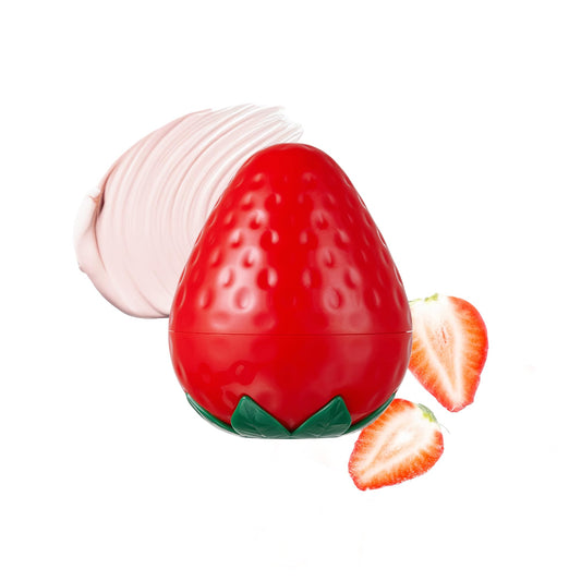 TONYMOLY front tube showing strawberry design and compact size for travel