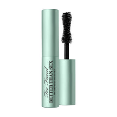 Too Faced front view of travel-size waterproof mascara showing compact tube benefit