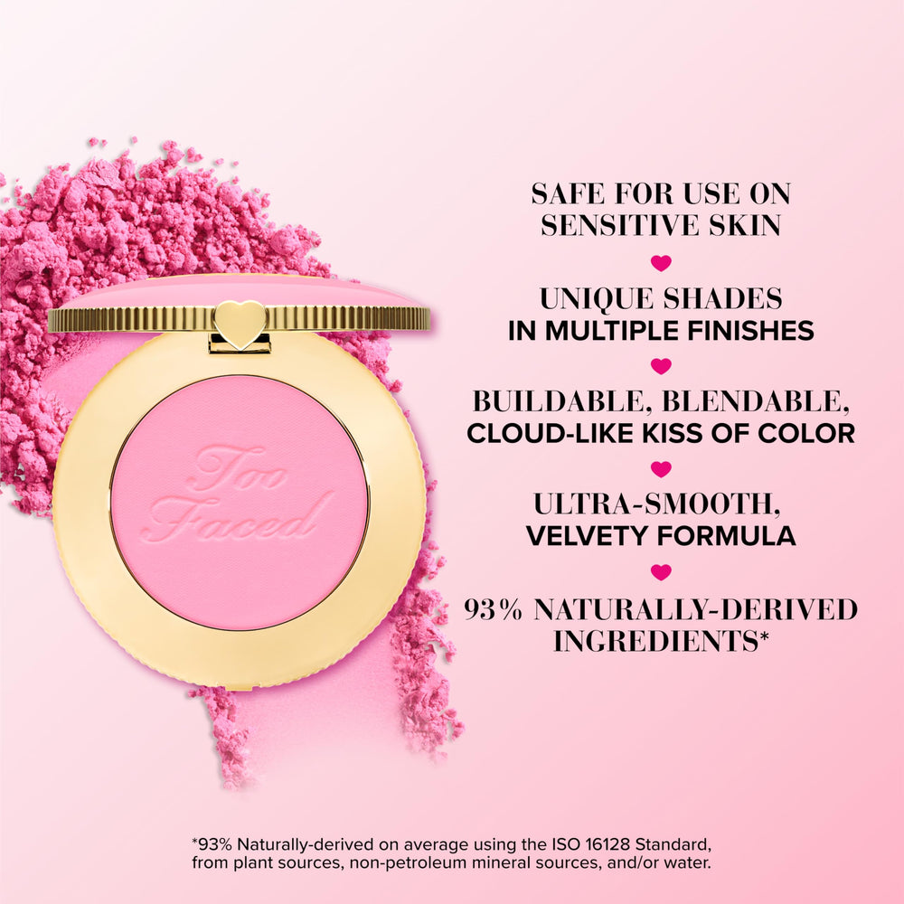 Too Faced swatch texture on skin showing blendable, breathable finish