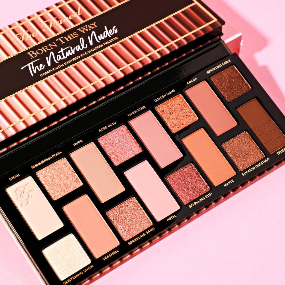 Too Faced eyeshadow applied on eyelid demonstrating smooth color and shimmer