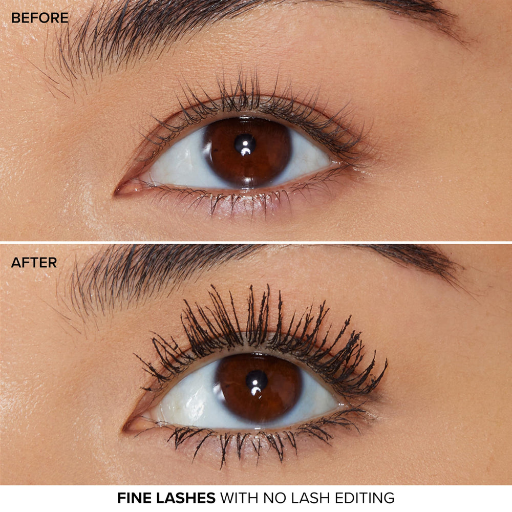Too Faced close-up of lashes after application showing lengthening effect benefit