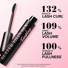 Too Faced Foreplay texture stroke revealing rich black pigment and smooth spread