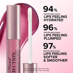 Too Faced before and after lips showing improved volume and hydration