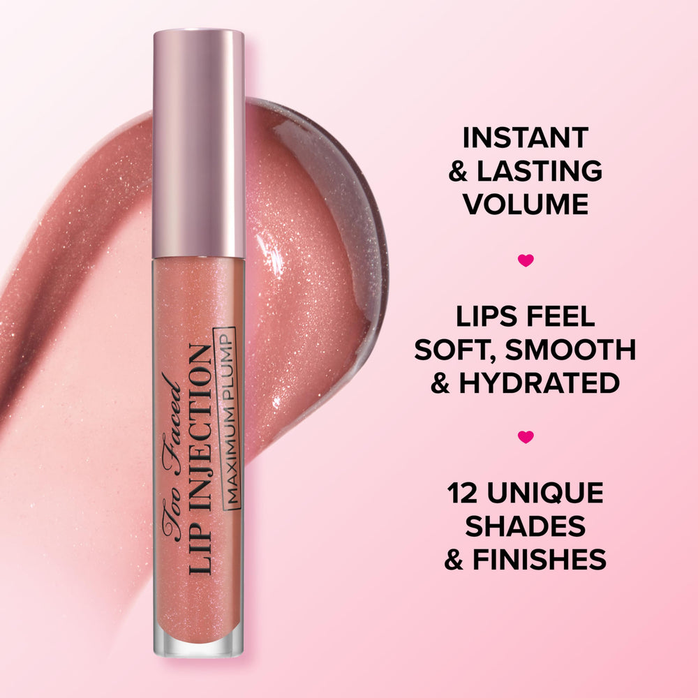 Too Faced gloss texture swipe highlighting smooth non-sticky shine