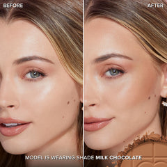 Too Faced pan texture closeup revealing smooth, velvety finish for blendability