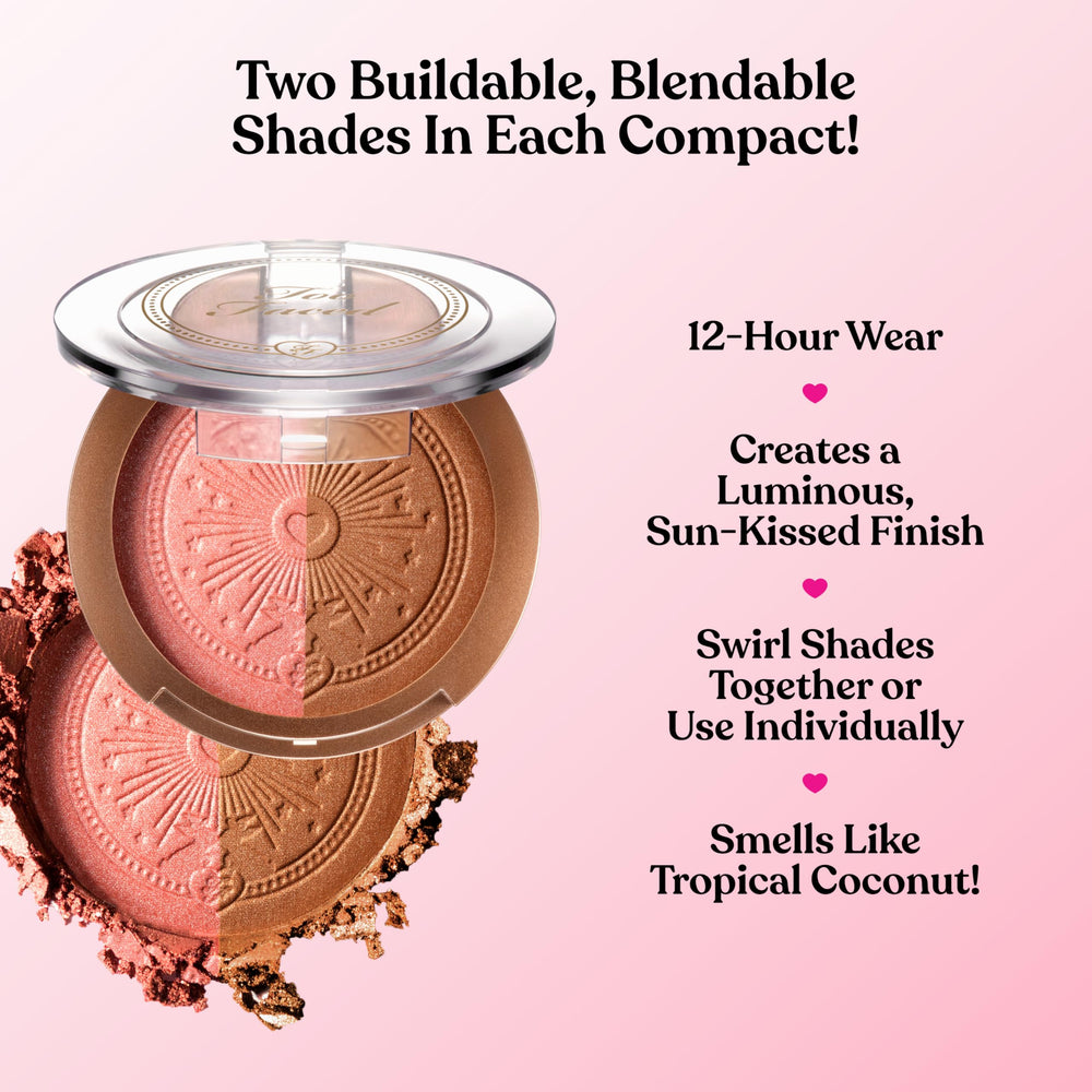 Too Faced powder swirl texture emphasizing silky finish and easy blending