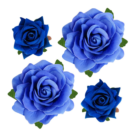 Topbuti blue rose front view showing neat layered petals and vibrant color benefit: instant floral accent