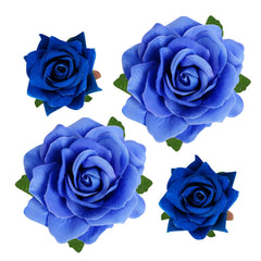 Topbuti blue rose front view showing neat layered petals and vibrant color benefit: instant floral accent