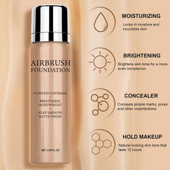 Topcent included foundation brush and latex sponge showing tools for flawless application