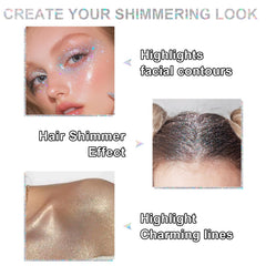 Topcent Glint-Rainbow used as face highlighter for luminous cheek and brow accent