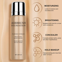 Topcent mist landing on skin showing smooth texture and blendability