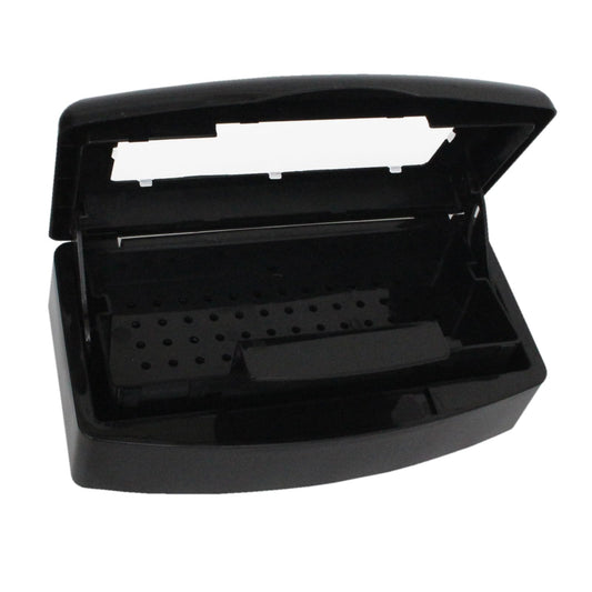 TOPCOMWW sterilizer box front view shows compact, clear lid and sealed storage benefits