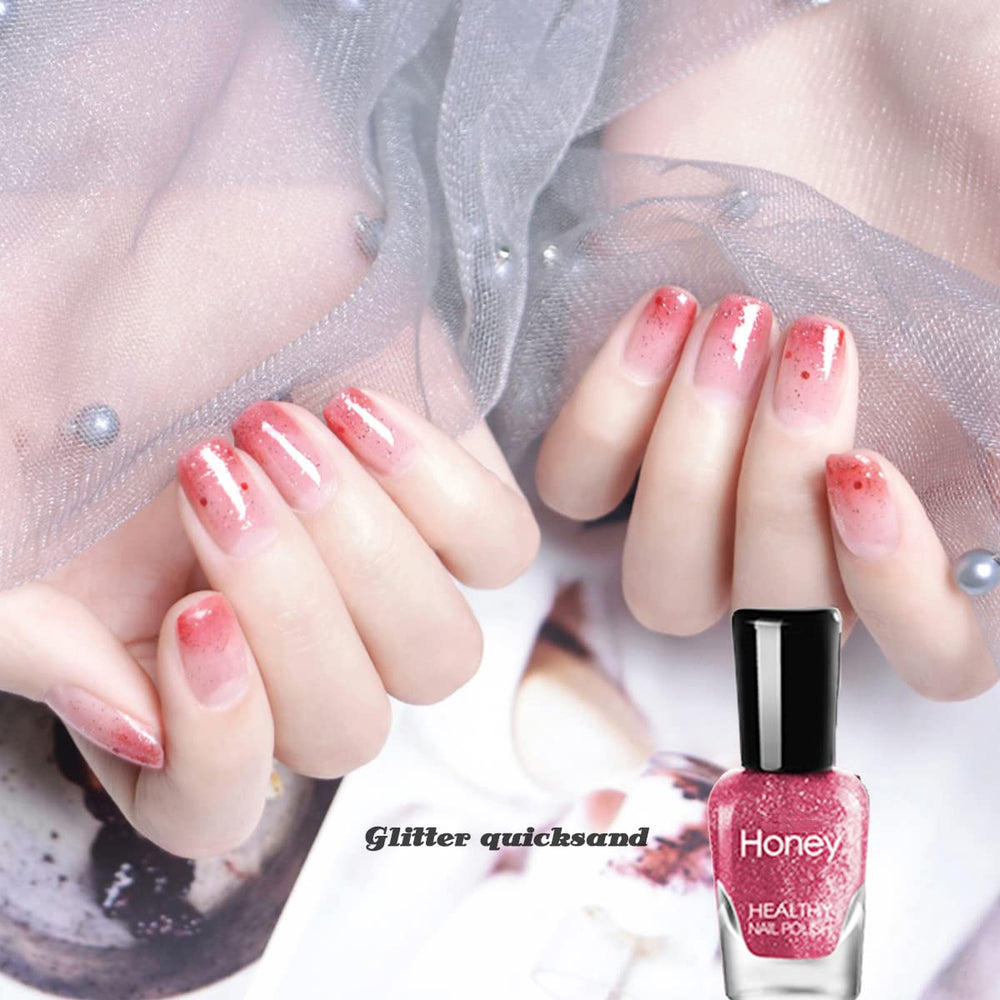 Tophany polish applied on fingernails showing vibrant, quick-dry finish