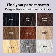 Toppik fibers blended with hair close-up showing seamless color match