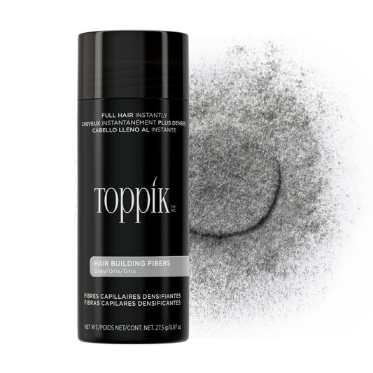 Toppik front packaging gray showing product and brand benefits