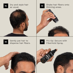 Label close-up on Toppik jar highlighting keratin protein formula and shade information