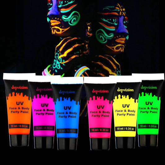 torbers Depvision tubes front view showing vivid neon colors for party use
