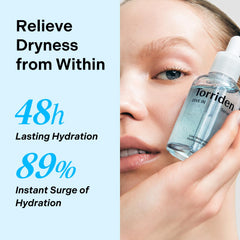 Torriden serum pipette closeup highlighting lightweight watery texture for deep hydration