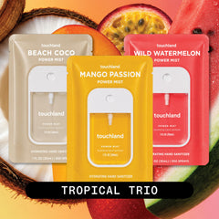 Touchland Mango Passion bottle close-up highlighting vibrant scent and hydration