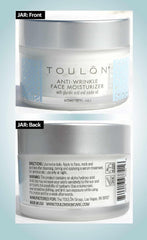 TOULON cream in hand demonstrating jar size and one-hand application convenience