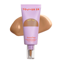 Tower 28 SunnyDays front packaging showing tube and shade information for easy choice