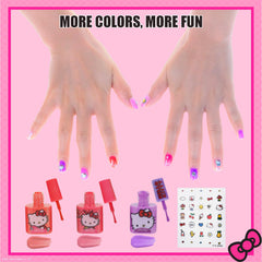 Townley Girl Hello Kitty polish bottle close-up showing brush and cap benefit: easy small-hand grip