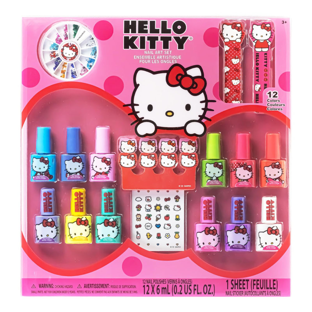 Townley Girl Hello Kitty kit front view showing colorful packaging and contents benefit: fun unboxing