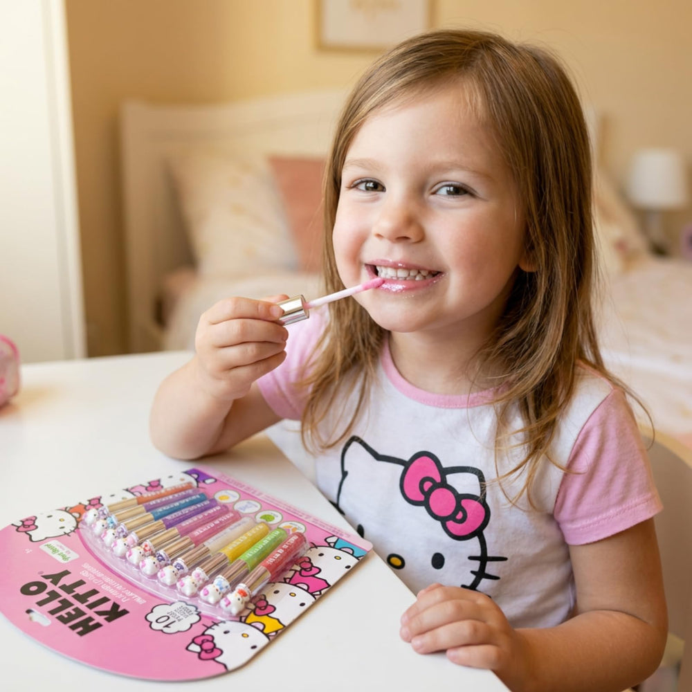 Townley Girl Hello Kitty kids playing at sleepover enjoying pretend makeup