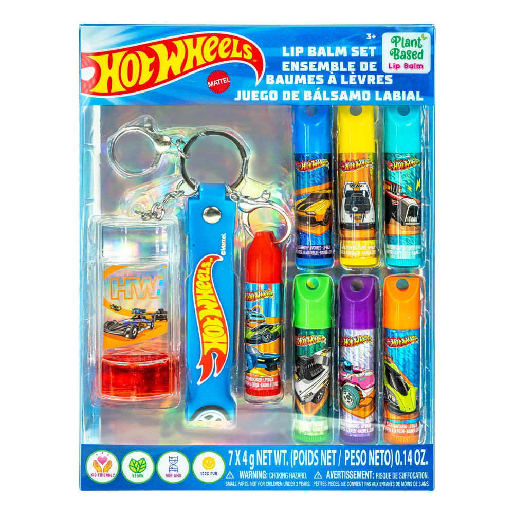 Townley Girl Hot Wheels front packaging showing colorful tubes and branding benefit: easy gift-ready set