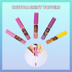 Townley Girl texture shimmer swatch on finger showing glossy finish and light sparkle