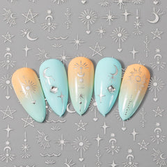 Toypoels tweezers applying sticker to nail showing precise placement for neat manicure