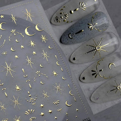 Toypoels front view of two sticker sheets showing star and moon patterns benefit quick selection