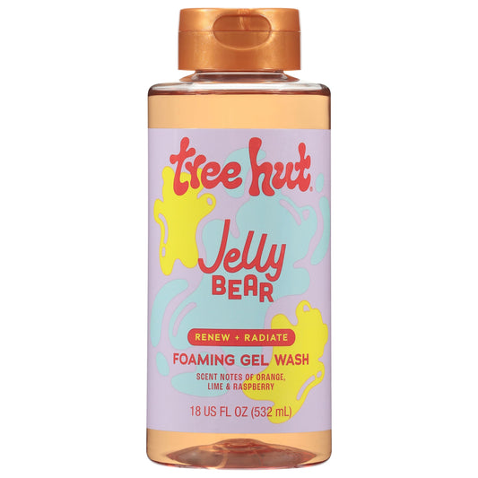 Tree Hut bottle front view showing label and fruity scent benefit