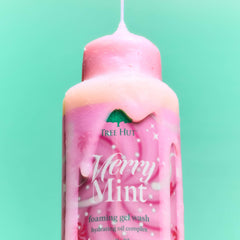 Tree Hut bottle placed in shower setting evoking refreshing daily use benefit
