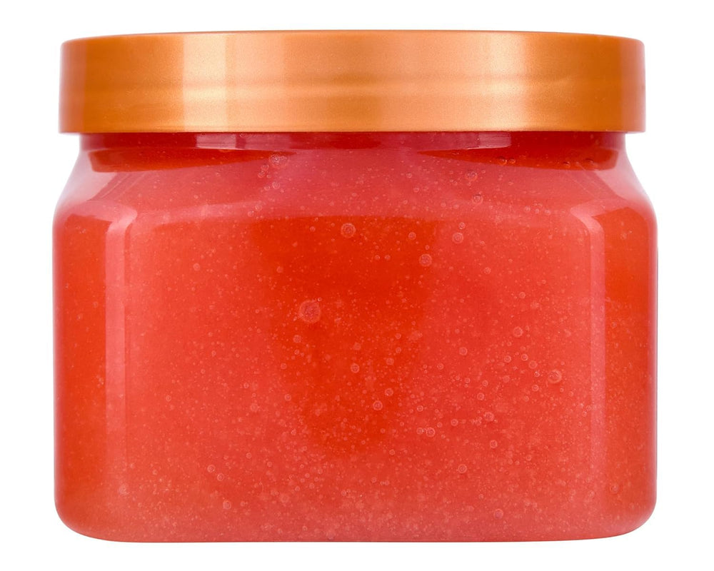 Tree Hut peach sorbet sugar granules detail highlighting gentle exfoliation