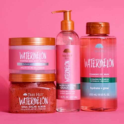 Tree Hut product staged in bathroom for a calming, spa-like shower benefit