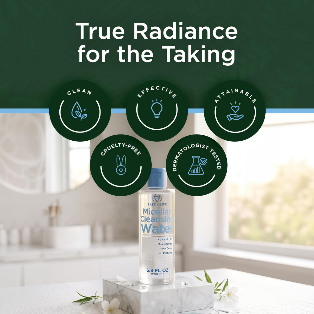 Tree of Life Beauty back of bottle showing usage directions and ingredients