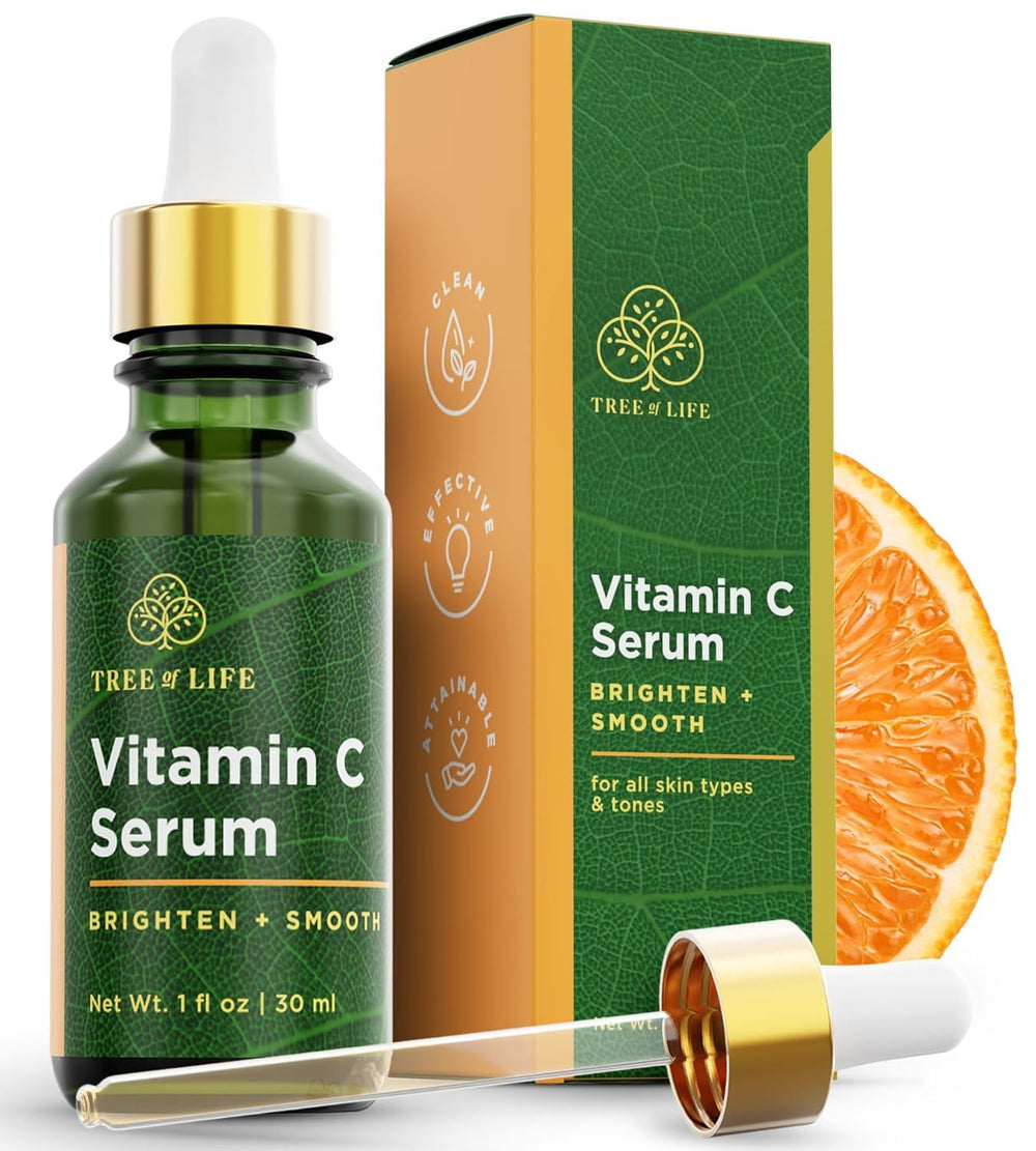 Tree of Life front packaging showing bottle and cap for brightening benefits