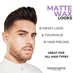 TRENDSTARTER hands applying pomade demonstrating easy-work-in benefit
